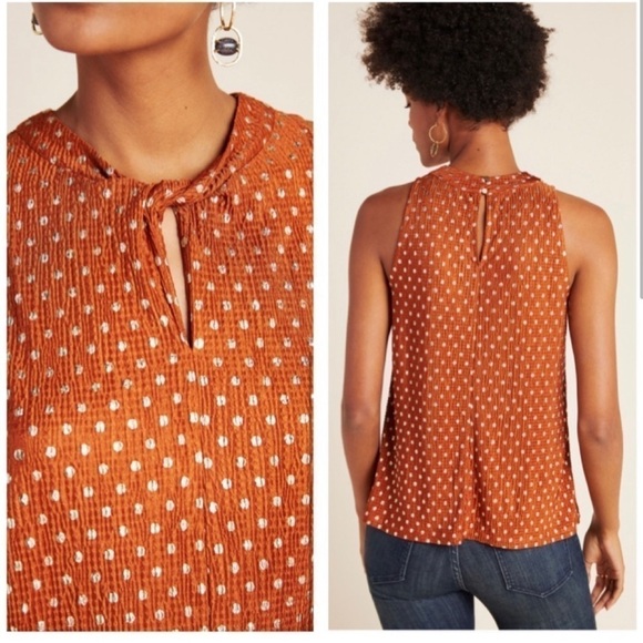 ANTHROPOLOGIE Lennox Polka Dot Halter Top Size XS - Picture 2 of 16